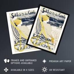 "Artery8 Salon des Cent Exhibition Advert Framed Wall Art Print Toulouse Lautrec - Size: W12"" x H16""" - thumbnail 2