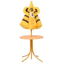 Berkfield Home 3 Piece Kids' Garden Bistro Set with Parasol Yellow - thumbnail 3