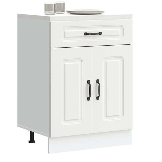 Berkfield Home Kitchen Base Cabinet Kalmar White Engineered Wood - image 1