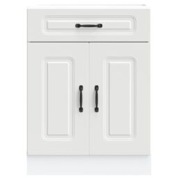 Berkfield Home Kitchen Base Cabinet Kalmar White Engineered Wood - thumbnail 4