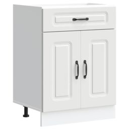Berkfield Home Kitchen Base Cabinet Kalmar White Engineered Wood - thumbnail 2