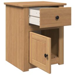 Berkfield Home Bedside Cabinet Panama 46x40x57 cm Solid Wood Pine in Brown - Size: 46 x 40 x 57 cm - thumbnail 5