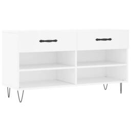 Berkfield Home Shoe Bench White 102x35x55 cm Engineered Wood - Size: 102 x 35 x 55 cm