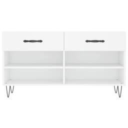 Berkfield Home Shoe Bench White 102x35x55 cm Engineered Wood - Size: 102 x 35 x 55 cm - thumbnail 6