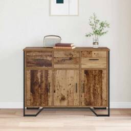 Berkfield Home Sideboard Old Wood Oak 97x32.5x74.5 cm Engineered Wood in Brown - thumbnail 4