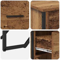 Berkfield Home Sideboard Old Wood Oak 97x32.5x74.5 cm Engineered Wood in Brown - thumbnail 9