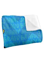 Johnny Bravo Logo Repeat Silky Touch Super Soft Throw Blanket 152 X 127 cm in White - thumbnail 3