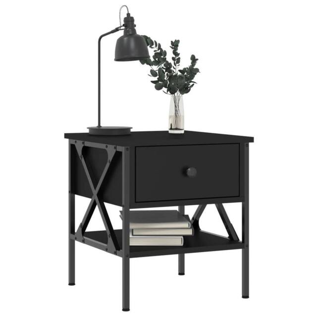 Berkfield Home Durable Bedside Tables 2 pcs Black 40x42x45 cm Engineered Wood - Size: 40 x 42 x 45 cm - image 1