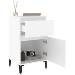 Berkfield Home Bedside Cabinet White 40x35x70 cm - Size: 40 x 35 x 70 cm - thumbnail 5