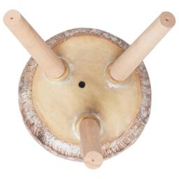 Wyld and Coco Light Brown Magnesium Round Plant Stand Beechwood Base Tall Planter - thumbnail 5