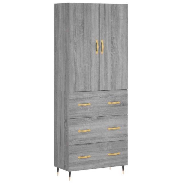 Berkfield Home Highboard Grey Sonoma 69.5x34x180 cm Engineered Wood - image 1