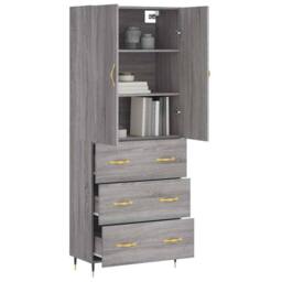 Berkfield Home Highboard Grey Sonoma 69.5x34x180 cm Engineered Wood - thumbnail 3