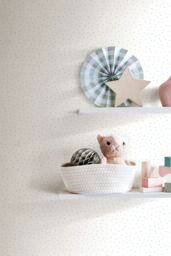 Hoopla Walls Dancing Polka 10m Matt Wallpaper in Blue - thumbnail 1