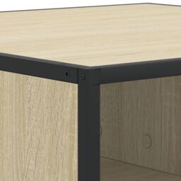 Berkfield Home Coffee Table Sonoma Oak 80x80x30 cm Engineered Wood & Metal in Brown - Size: 80 x 80 x 30 cm - thumbnail 8