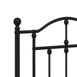 Berkfield Home Metal Bed Frame with Headboard & Footboard Black 193x203 cm - thumbnail 9