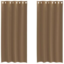 Berkfield Home Voile Curtains with Grommets 2 pcs Light Brown - thumbnail 2