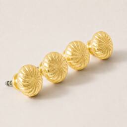 Melody Maison Set Of 4 Large Gold Vintage Swirl Drawer Knobs - 4cm
