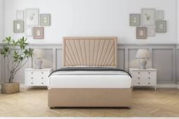 "Sloomy Somerset Plush Divan Set No Drawers-26"" Headboard in Stone - Size: Double" - thumbnail 2