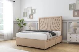 "Sloomy Somerset Plush Divan Set No Drawers-26"" Headboard in Stone - Size: Double" - thumbnail 3