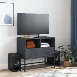 Berkfield Home TV Cabinet Anthracite 68x39x60.5 cm Steel in Black - thumbnail 3