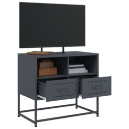 Berkfield Home TV Cabinet Anthracite 68x39x60.5 cm Steel in Black - thumbnail 4