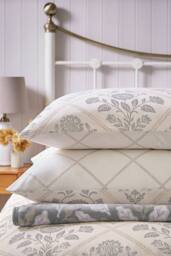 Helena Springfield 'Folk Trellis' Cotton Duvet Cover Set in Charcoal - Size: King - thumbnail 5