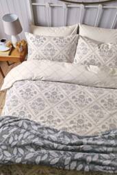Helena Springfield 'Folk Trellis' Cotton Duvet Cover Set in Charcoal - Size: King - thumbnail 4