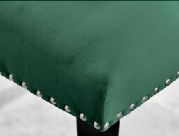FurnitureboxUK Set of 2 Belgravia Deep Padded Soft Velvet & Chrome Knockerback Dining Chairs With Black Powder Coated Legs in Green - thumbnail 7