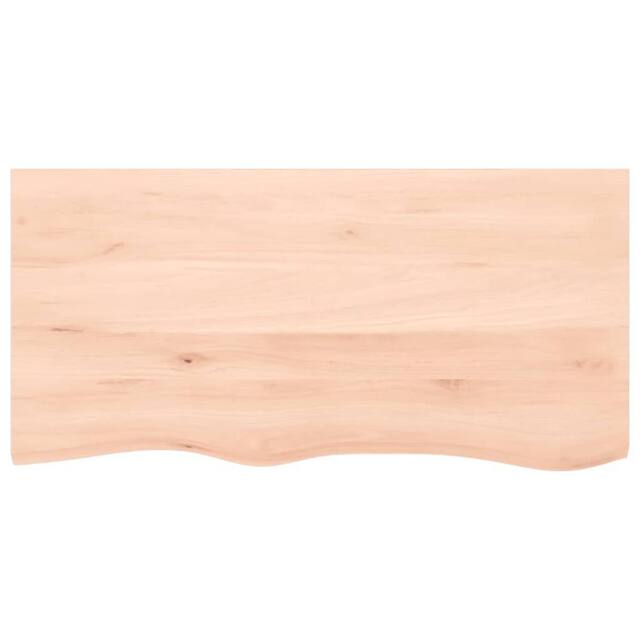 Berkfield Home Table Top 100x50x2 cm Untreated Solid Wood Oak in Light Tan - Size: 100 x 50 x 2 cm - image 1
