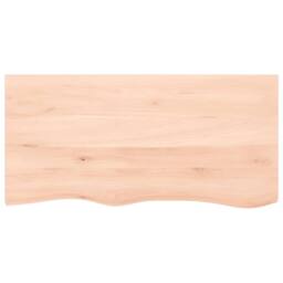 Berkfield Home Table Top 100x50x2 cm Untreated Solid Wood Oak in Light Tan - Size: 100 x 50 x 2 cm - thumbnail 1