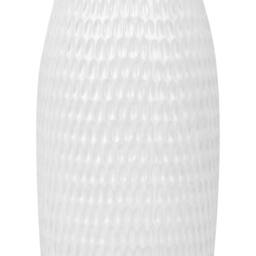 Wyld and Coco 25cm White Stoneware Vase Minimalist Pattern - thumbnail 2