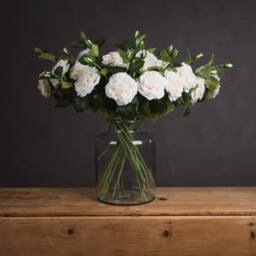 Love Lace White Garden Rose Spray Artificial Flower - thumbnail 1