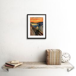 "Artery8 Wall Art Print Munch The Scream Painting Old Master Reproduction Artwork Framed 9X7 Inch in Black - Size: W7"" x H9""" - thumbnail 2