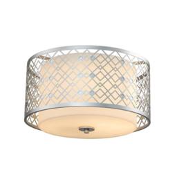 Netlighting Ziggy 2 Light Cylindrical Pendant Ceiling Light Lacquered Silver - thumbnail 1