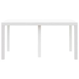 Berkfield Home Garden Table White 150x100x73 cm Poly Rattan - Size: 150 x 100 x 73 cm - thumbnail 4