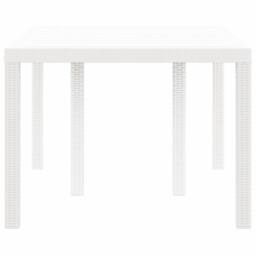 Berkfield Home Garden Table White 150x100x73 cm Poly Rattan - Size: 150 x 100 x 73 cm - thumbnail 5