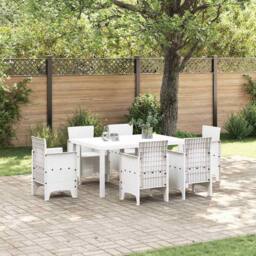 Berkfield Home Garden Table White 150x100x73 cm Poly Rattan - Size: 150 x 100 x 73 cm - thumbnail 2