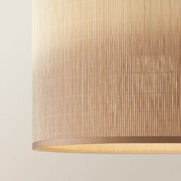 ValueLights Mollie Ombre Natural Bamboo Drum EasyFit Ceiling Pendant Shade & Bulb - thumbnail 3