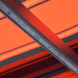 Berkfield Home Manual Retractable Awning with LED 300x250 cm Orange & Brown - thumbnail 6