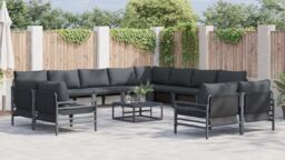 Berkfield Home Garden Sofa Set 12 pcs Anthracite Steel - thumbnail 4