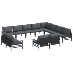 Berkfield Home Garden Sofa Set 12 pcs Anthracite Steel - thumbnail 2