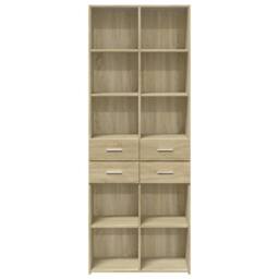 Berkfield Home Highboard Sonoma Oak 70x42.5x185 cm Engineered Wood in Light Oak - thumbnail 4