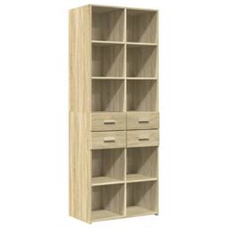 Berkfield Home Highboard Sonoma Oak 70x42.5x185 cm Engineered Wood in Light Oak - thumbnail 2