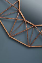 Orsina Geometric Style Wall Mirror Luxurious Antique Gold Finish Accent Mirror Round Copper Decorative Mirror - thumbnail 5