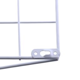 Hinsinc Black Wire Magazine Newspaper Basket Wall Mounted Post Storage Organizer in White - thumbnail 3