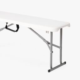 Novecrafto Durable 6ft Folding Bench Seat - Portable Plastic Bench with Convenient Carry Handle for Garden, Picnic, Party, & Camping in White - thumbnail 3