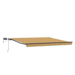 Berkfield Home Manual Retractable Awning with LED Multicolour Stripe 450x300 cm in Yellow - thumbnail 4