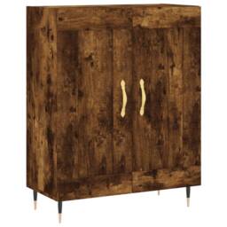Berkfield Home Highboard Smoked Oak 69.5x34x180 cm Engineered Wood in Brown - thumbnail 7