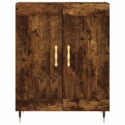 Berkfield Home Highboard Smoked Oak 69.5x34x180 cm Engineered Wood in Brown - thumbnail 8