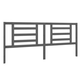 Berkfield Home Bed Headboard Grey 206x4x100 cm Solid Pine Wood - Size: 206 x 4 x 100 cm - thumbnail 2